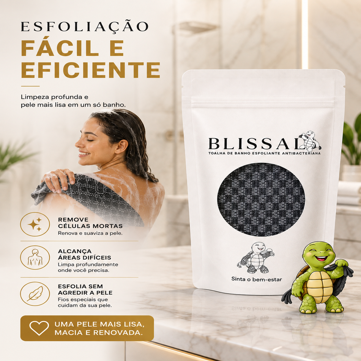 Toalha de Banho Esfoliante Antibacteriana - Blissal™